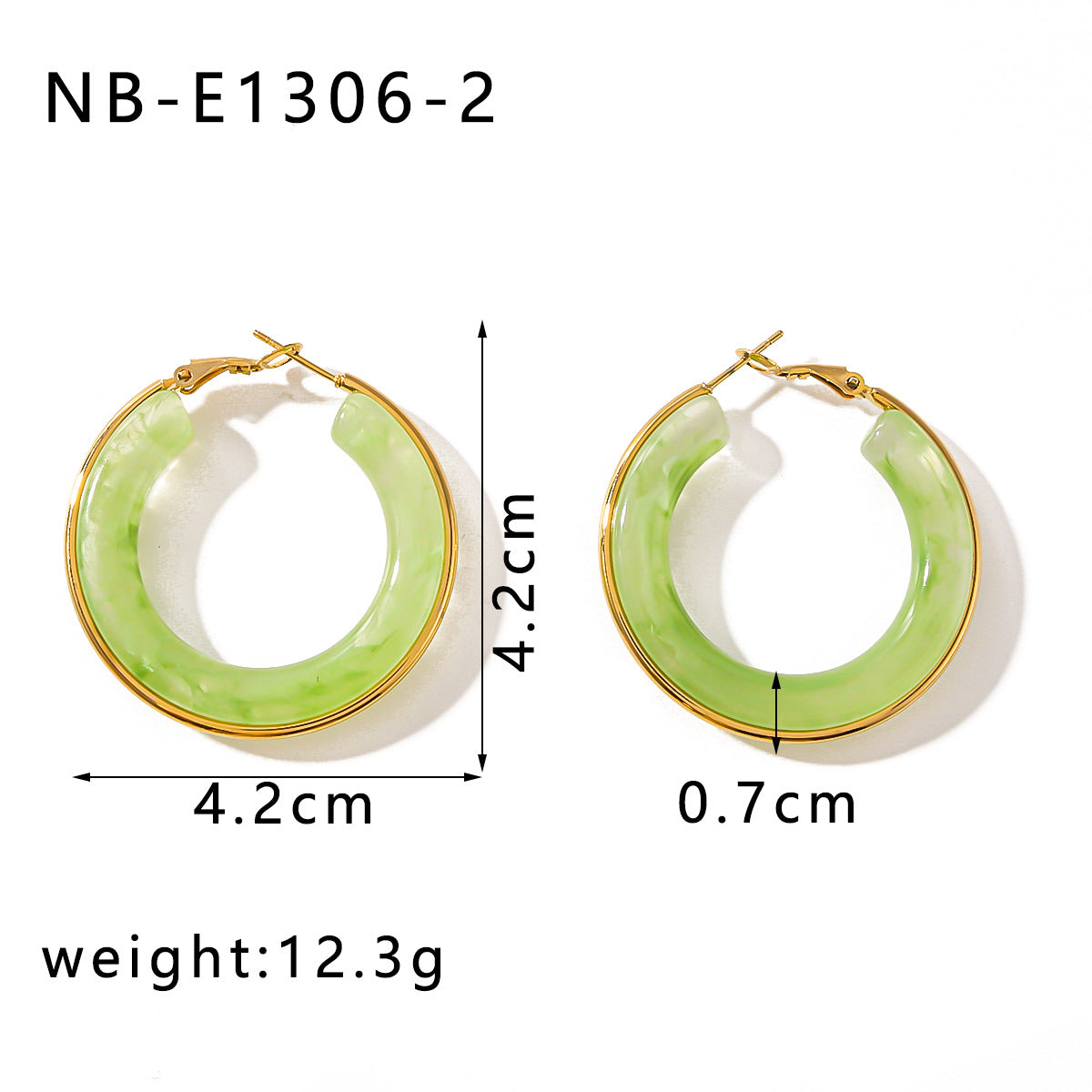 Wholesale Stainless Steel Electroplated 18k Gold Hollow Circle Resin High-end Niche Earrings